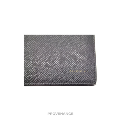 🔴 Givenchy Logo Bifold Wallet - Black Red Grained Leather