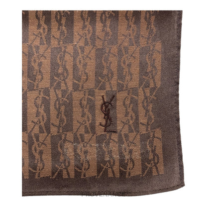 🔴 Yves Saint Laurent YSL Motif Scarf 47 - Monogram Brown