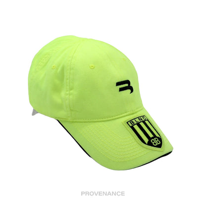 🔴 Balenciaga Soccer Crest Embroidered Logo Cap - Neon