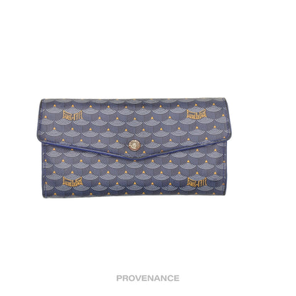 🔴 Faure Le Page Rabat Grand Long Wallet - Blue Ecailles