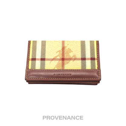 🔴 Burberry Pocket Organizer Wallet - Haymarket Check Brown