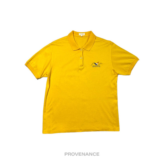 🔴 Balenciaga Sports Pique Polo Shirt - Yellow Embroidered