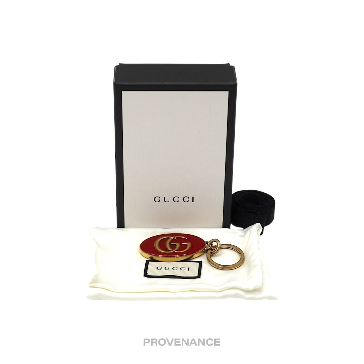 🔴 Gucci GG Marmont Keychain - Aged Gold Red