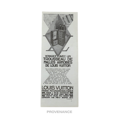 🔴 Louis Vuitton Antique Vintage Newsprint Ad - LV WARDROBE