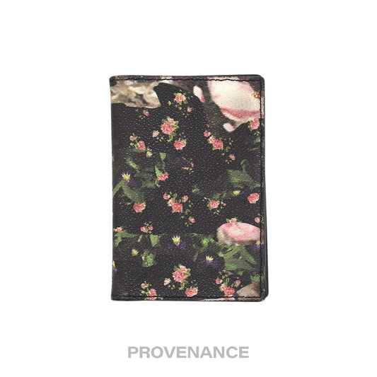🔴 Givenchy Card Holder Wallet - Floral Black Leather