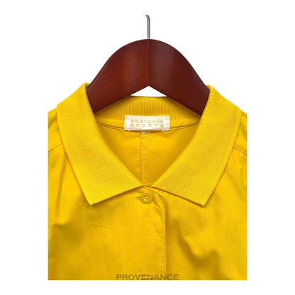 🔴 Balenciaga Sports Embroidered Bowling Shirt - Yellow M