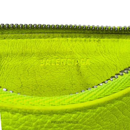 🔴 Balenciaga Logo Fragment Zip Card Wallet - Neon