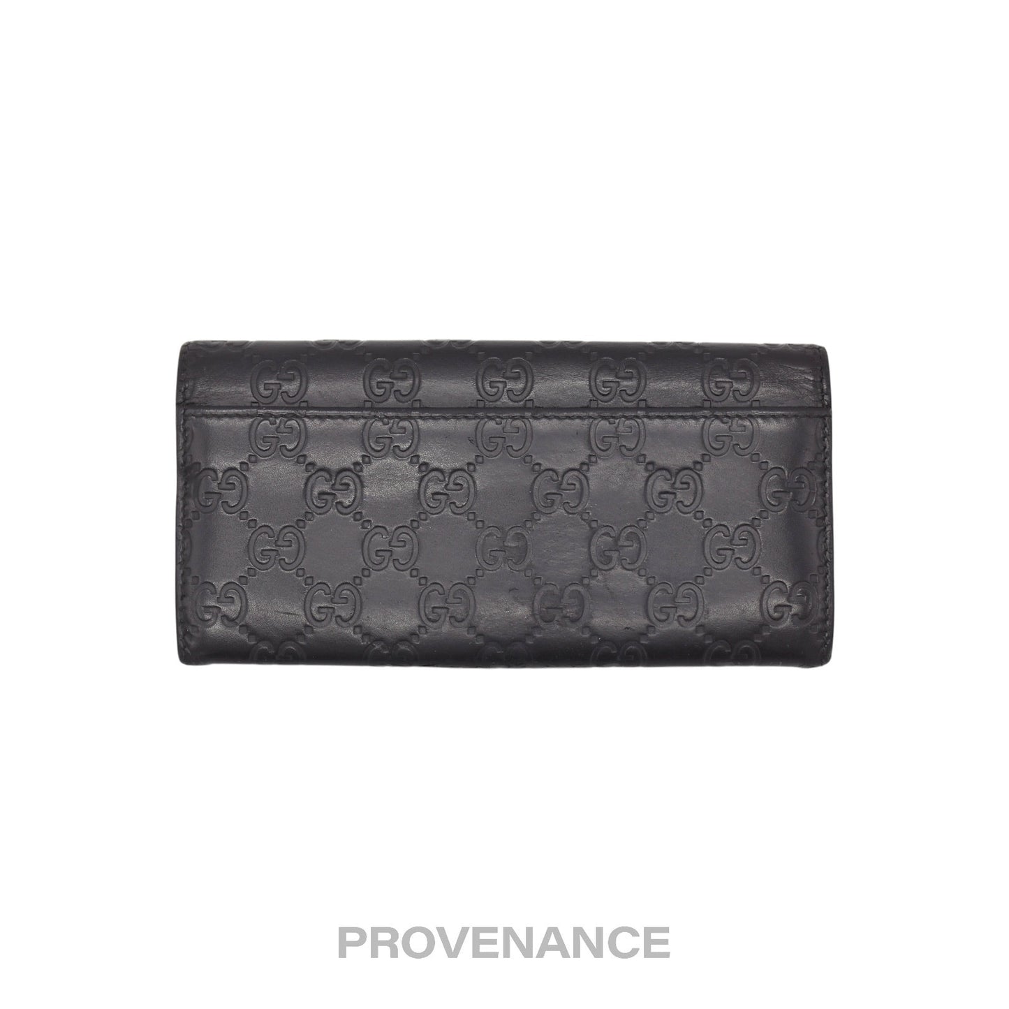 🔴 Gucci Long Wallet - Black Guccissima Leather