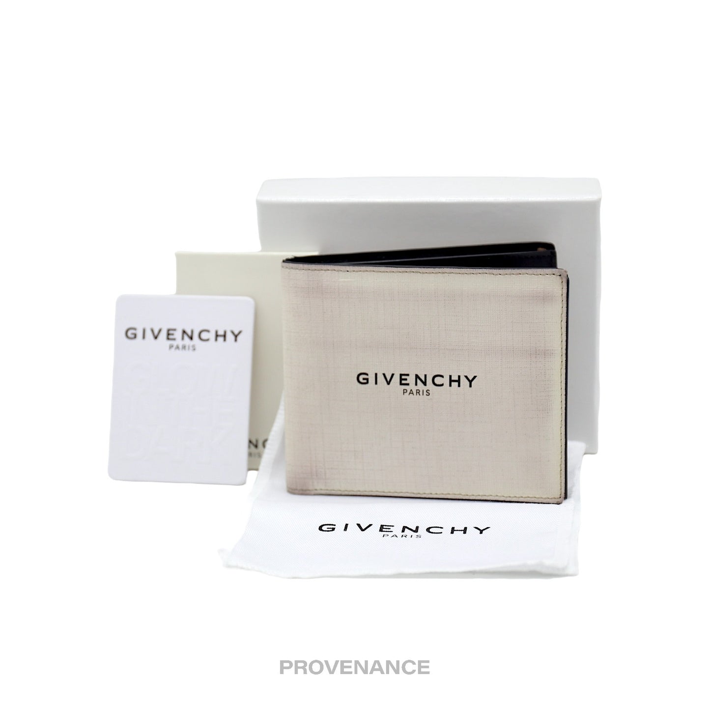 🔴 Givenchy Glow In The Dark 8CC Bifold Wallet - White Black