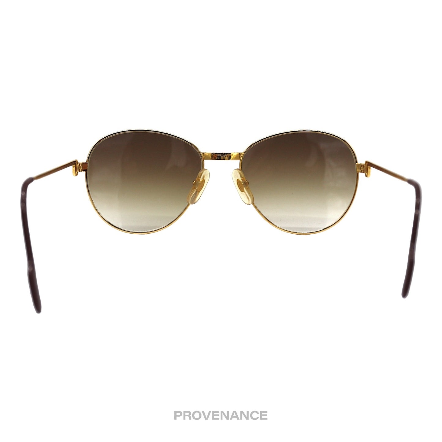 🔴 Cartier Brillant Diamond Vintage Sunglasses - Gold Brown