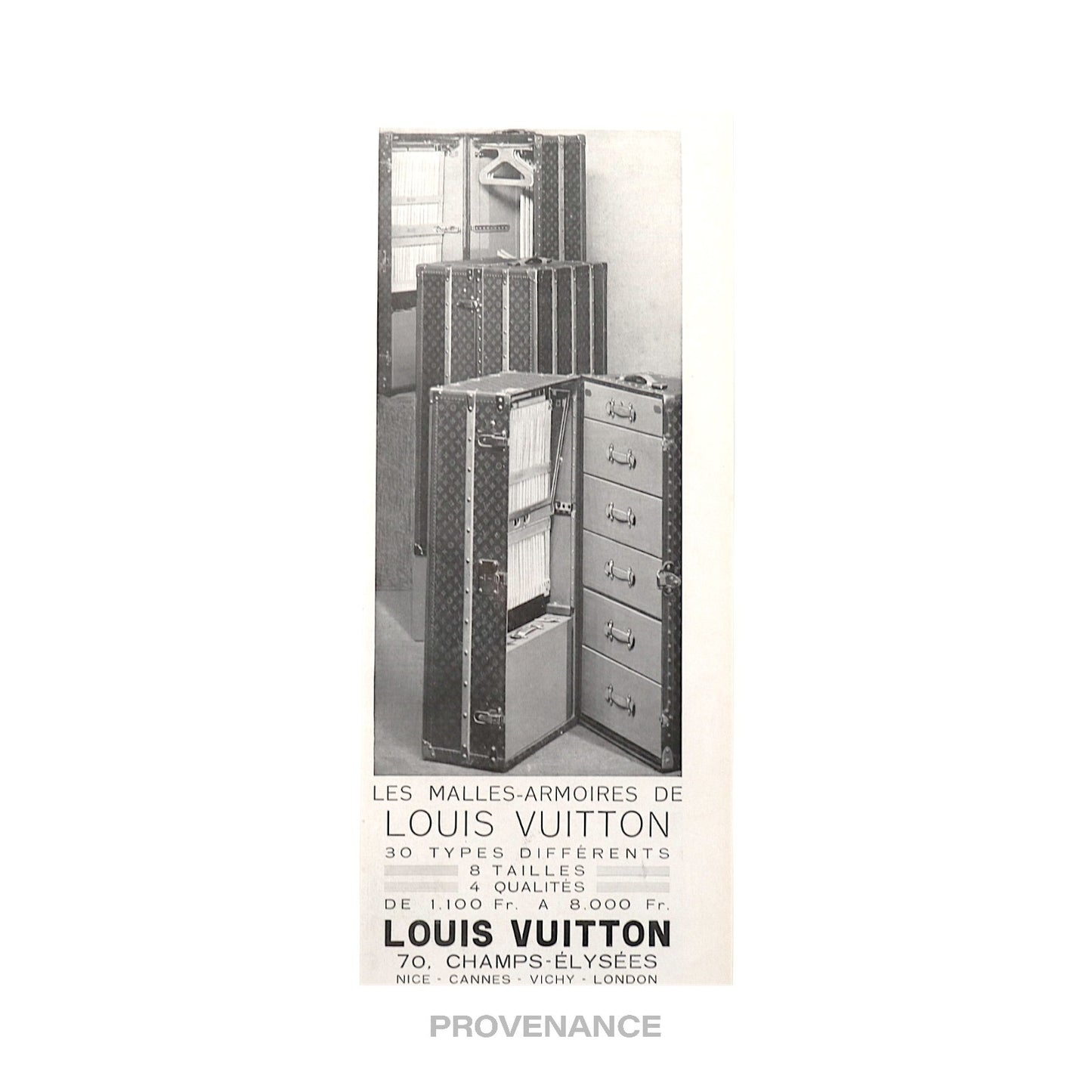 🔴 Louis Vuitton Antique Vintage Newsprint Ad - ARMOIRES