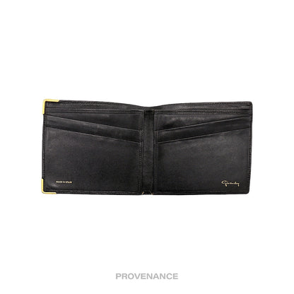 🔴 Givenchy 4CC Logo Bifold Wallet - Black Leather