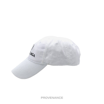 🔴 Balenciaga BB Logo Mode Embroidered Cap Hat - White