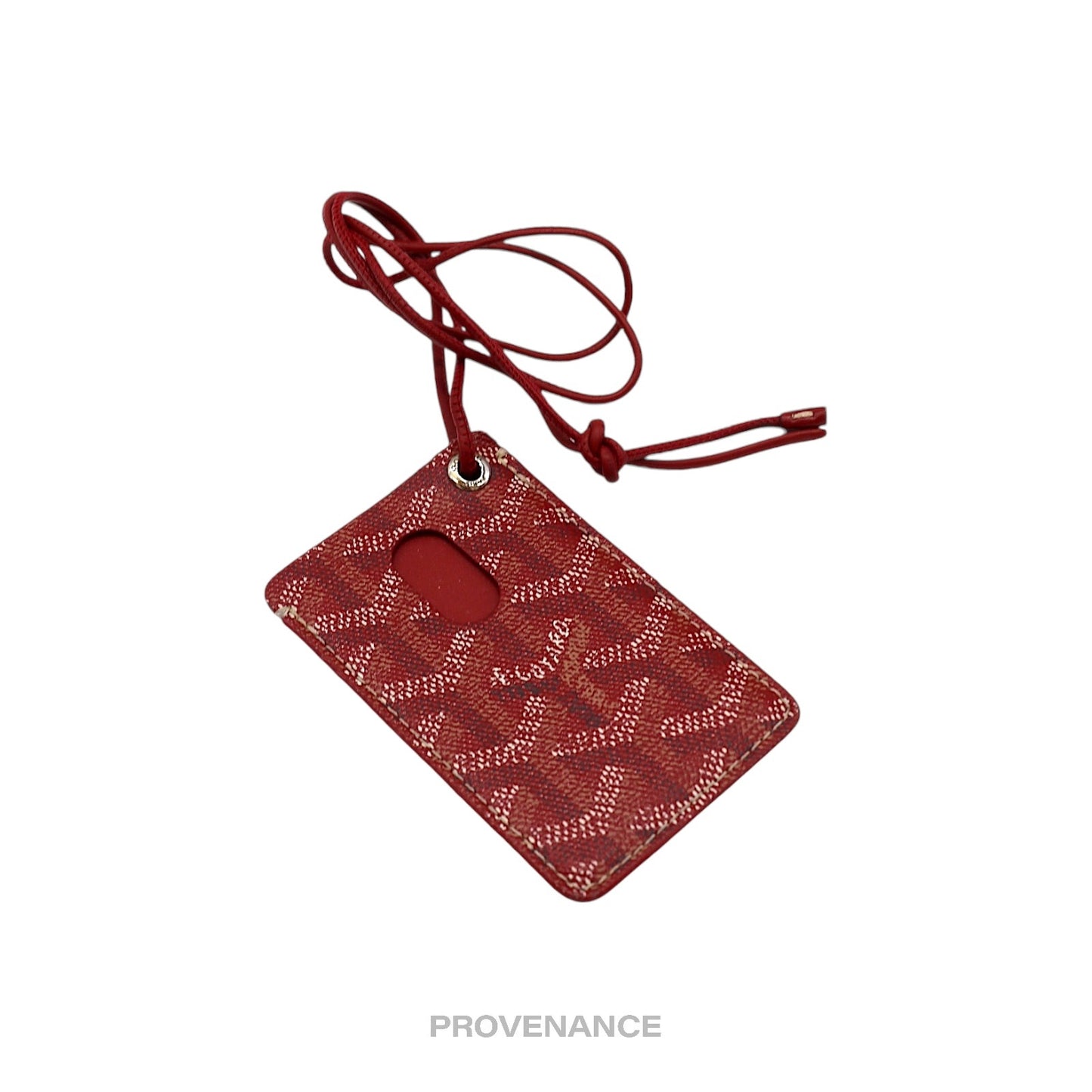 🔴 Goyard ID Lanyard Card Case - Red Goyardine