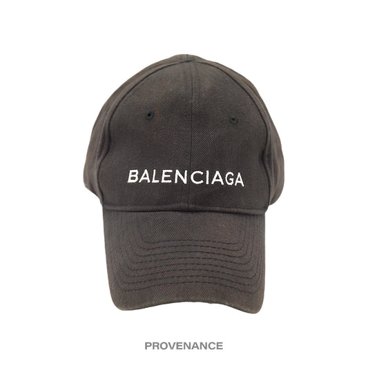 🔴  Balenciaga Embroidered Logo Cap - Archetype Washed Black