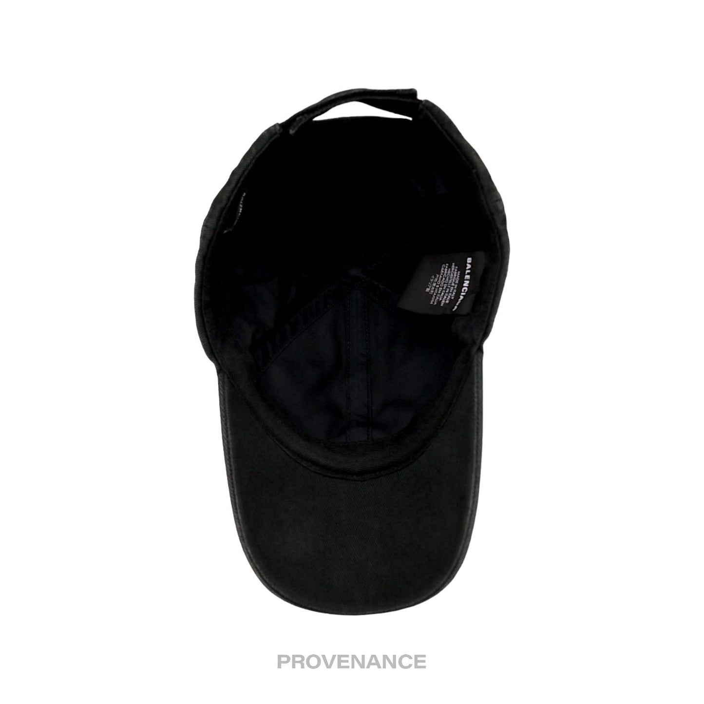 🔴 Balenciaga Embroidered Logo Cap - Washed Black