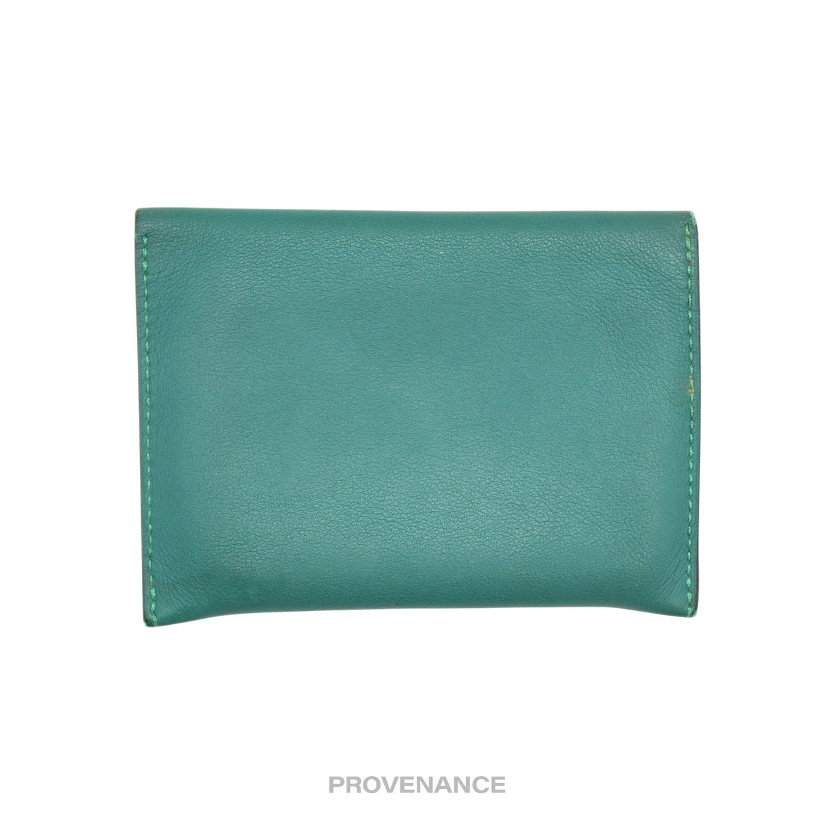🔴 Hermes Envelope PM Card Case - Teal Swift Leather