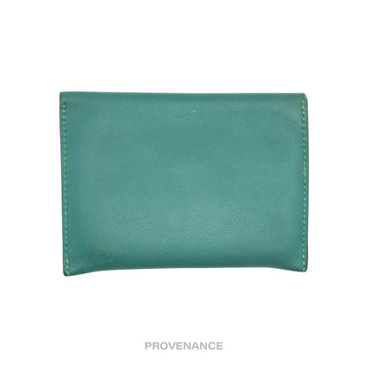 🔴 Hermes Envelope PM Card Case - Teal Swift Leather