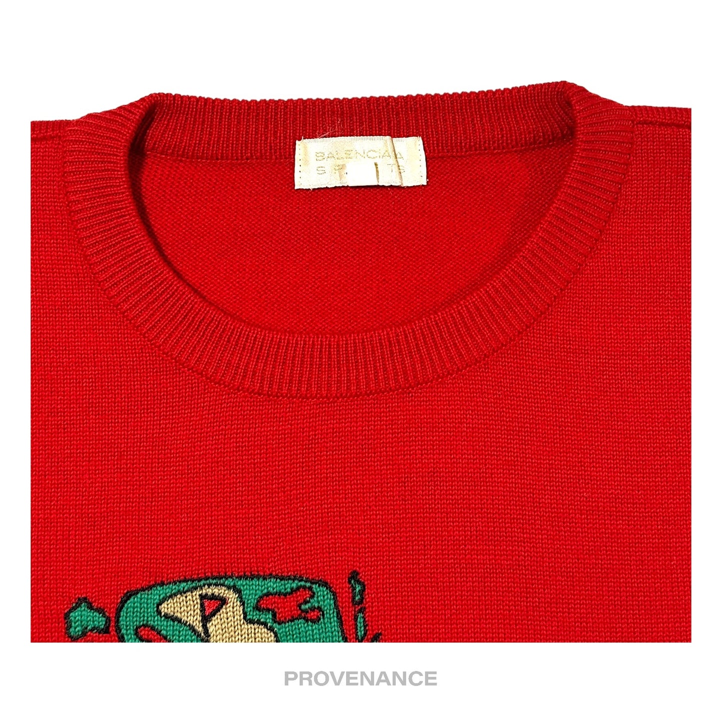 🔴 Balenciaga Sports Golf Crewneck Wool Sweatshirt - Red L