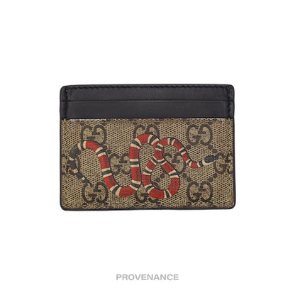 🔴 Gucci GG Supreme Card Holder Wallet - Kingsnake Brown