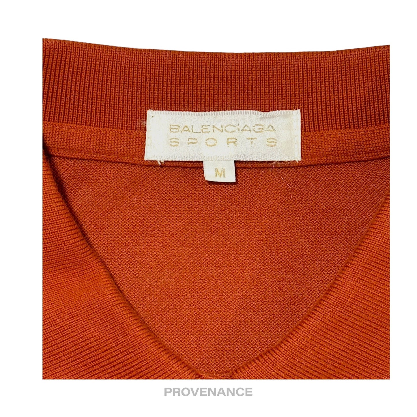 🔴 Balenciaga Sports Crest Long Sleeve Polo Shirt - Sienna M