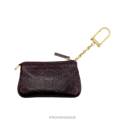 🔴 Gucci Key Pouch Cles - Chocolate Guccissima Leather