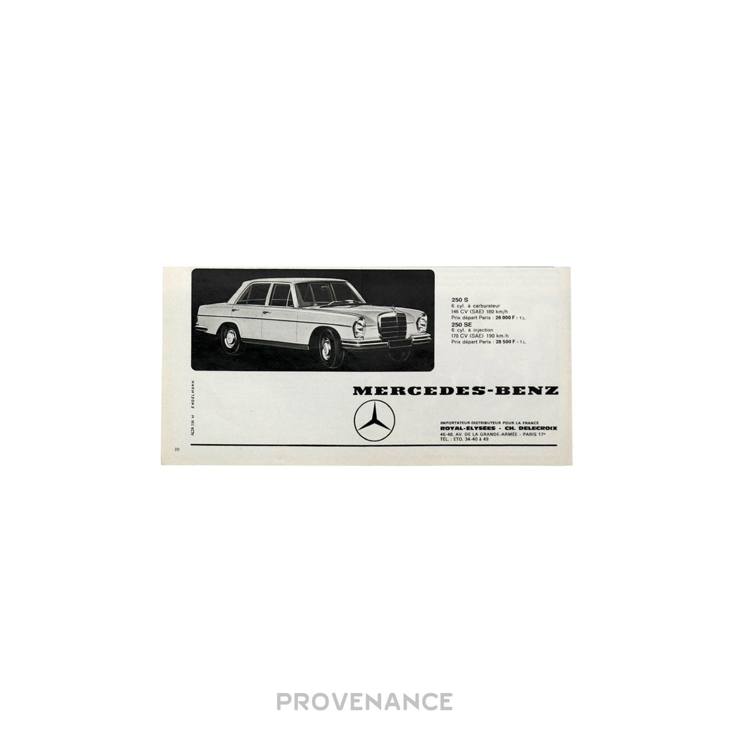 🔴 Mercedes-Benz Antique Vintage Newsprint Ad - Cars French