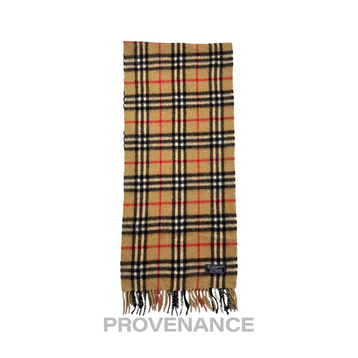 🔴 Vintage Burberrys Scarf Nova Check 100% Cashmere Camel