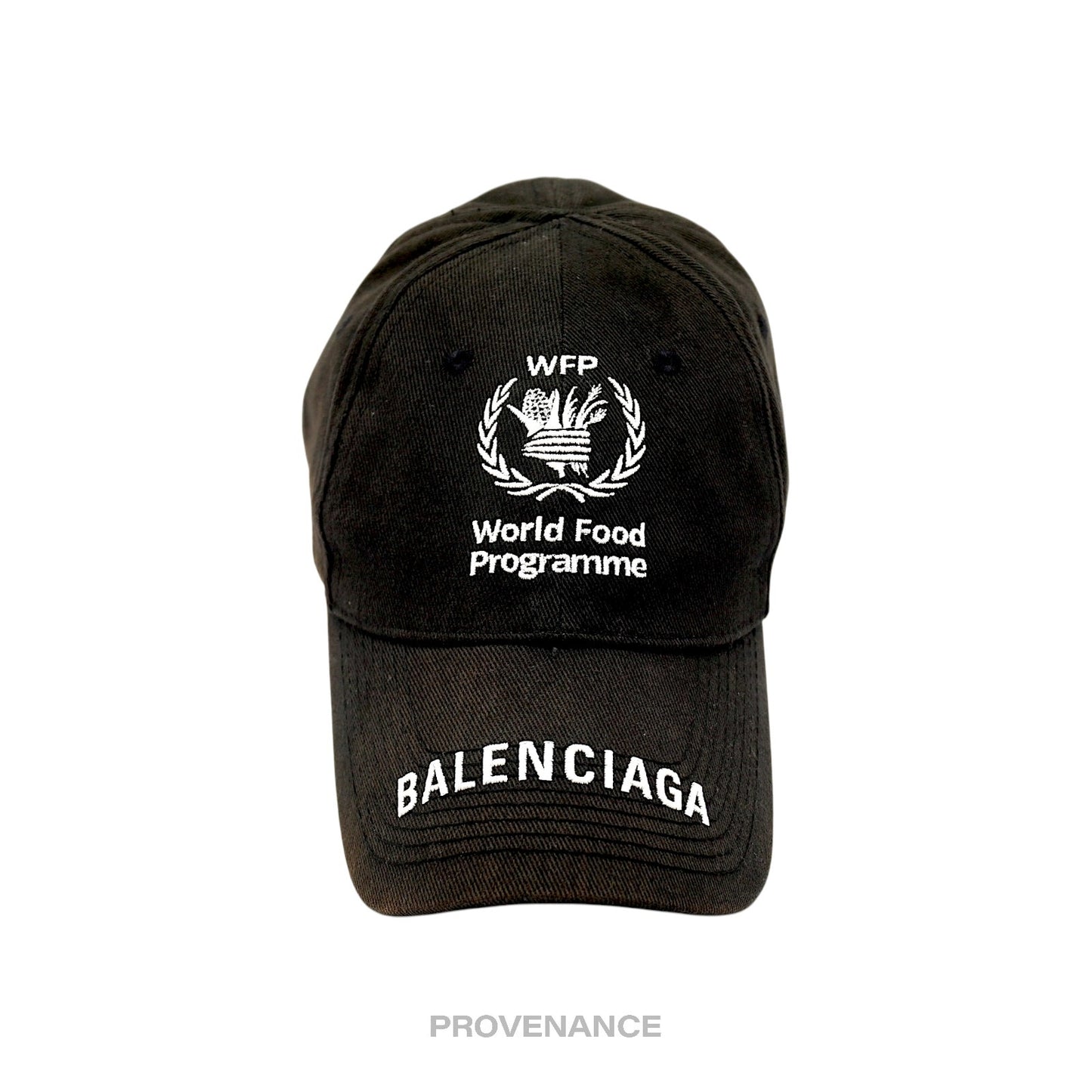 🔴 Balenciaga WFP Embroidered Logo Cap - Black White