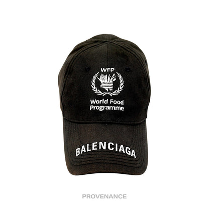 🔴 Balenciaga WFP Embroidered Logo Cap - Black White