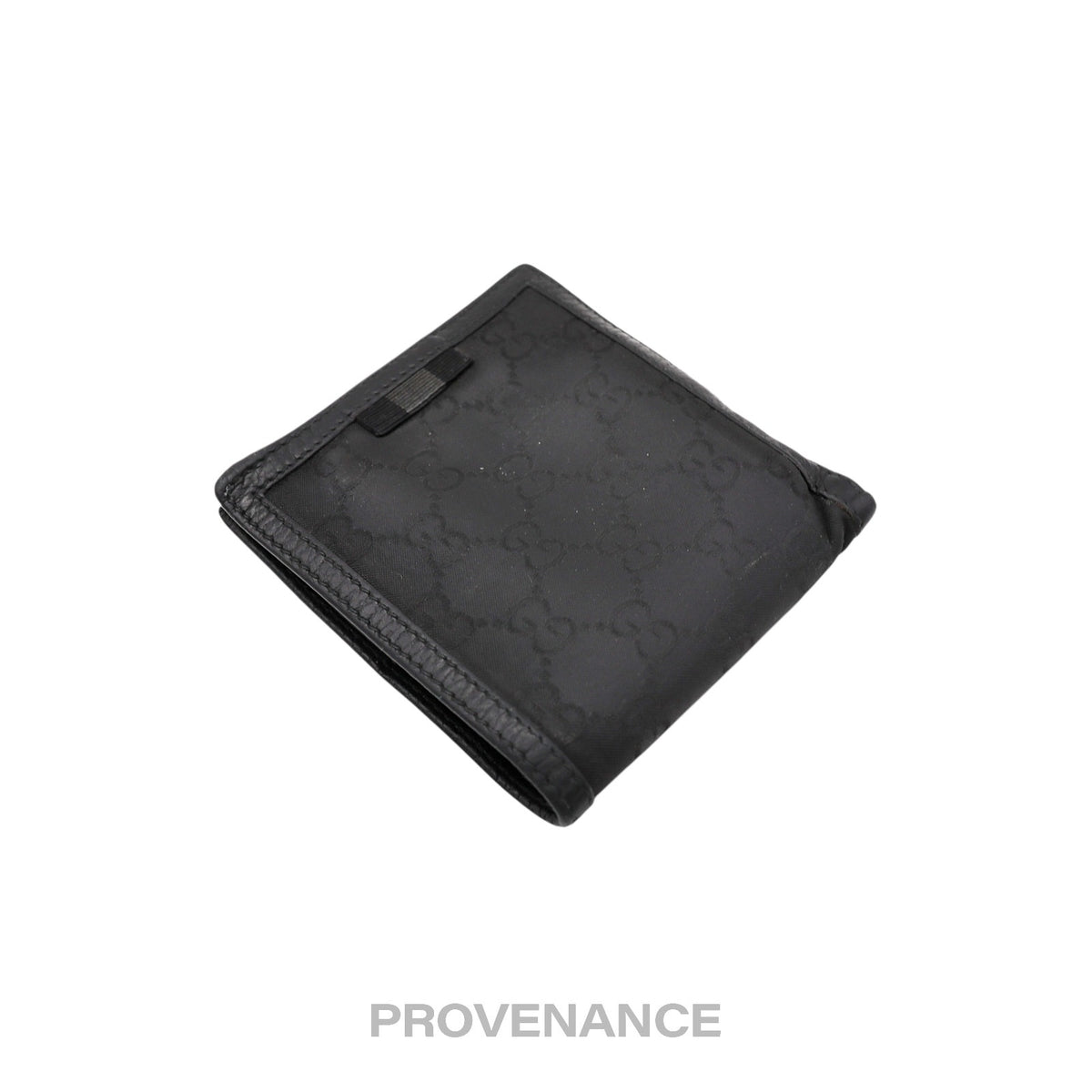 🔴 Gucci Web Bifold Wallet - GG Canvas Black Leather