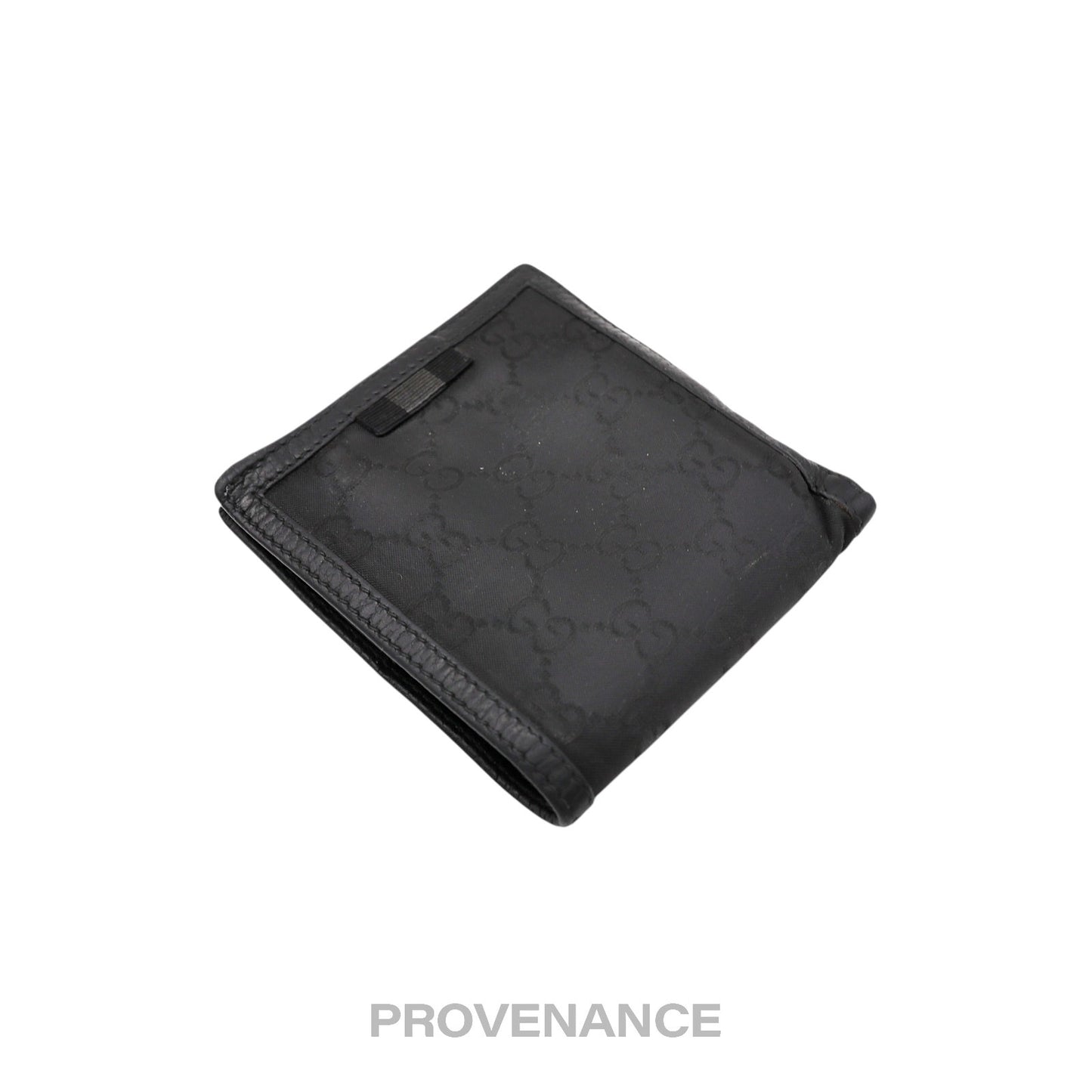 🔴 Gucci Web Bifold Wallet - GG Canvas Black Leather