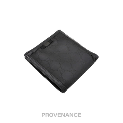 🔴 Gucci Web Bifold Wallet - GG Canvas Black Leather
