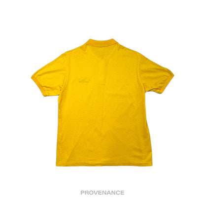 🔴 Balenciaga Sports Pique Polo Shirt - Yellow Embroidered