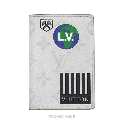 🔴 Louis Vuitton Pocket Organizer Wallet - Antarctica Logos