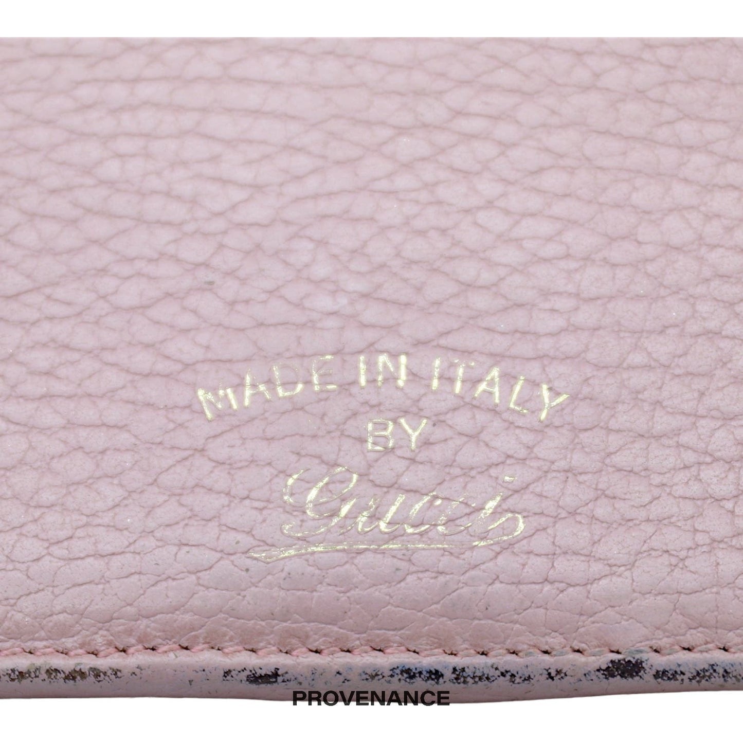 🔴 Gucci "Made in Italy" Long Wallet - Powder Pink Leather