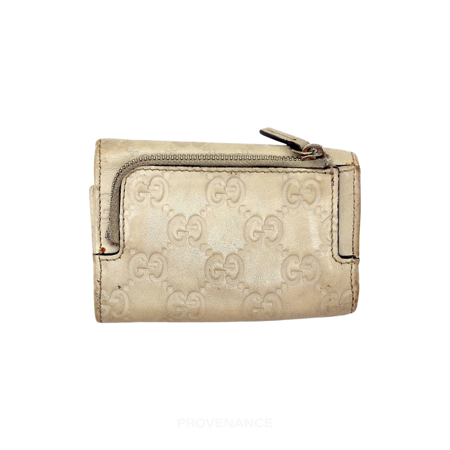 🔴 Gucci GG Heart 6 Key Holder - Cream Guccissima Leather