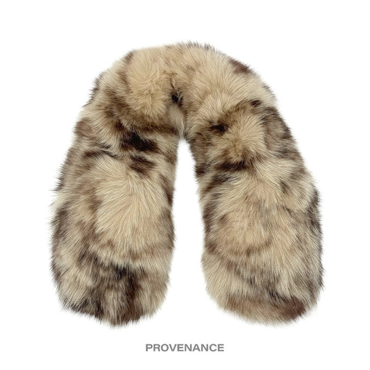 🔴 Givenchy Fur Shawl Scarf - Cream Brown Fox