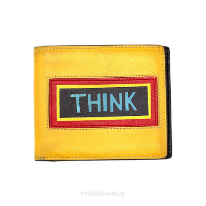 🔴 Fendi Think Bifold 8CC Wallet - Yellow/Black Leather