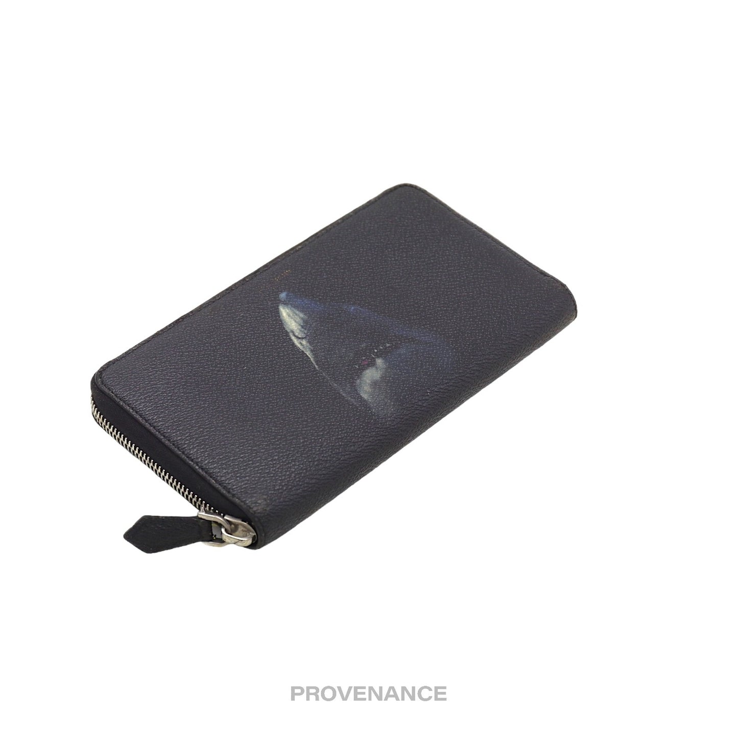 🔴 Givenchy Logo Zip Long Wallet - Shark Black