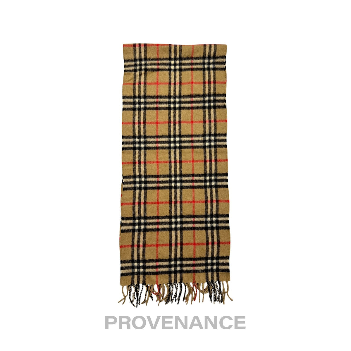🔴 Vintage Burberrys Scarf Nova Check 100% Cashmere Camel