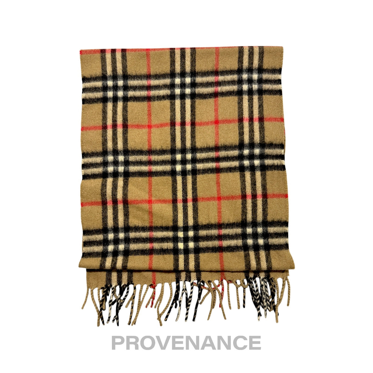 🔴 Vintage Burberrys Scarf Nova Check 100% Cashmere Camel