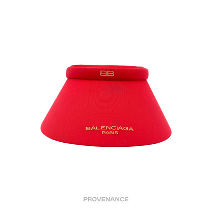 🔴 Balenciaga BB Logo Embroidered Visor - Red