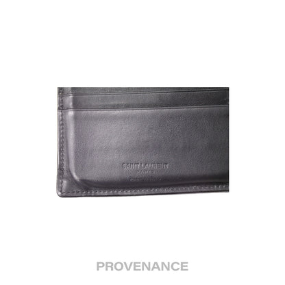 🔴 Saint Laurent Paris SLP Logo Bifold Wallet - Black