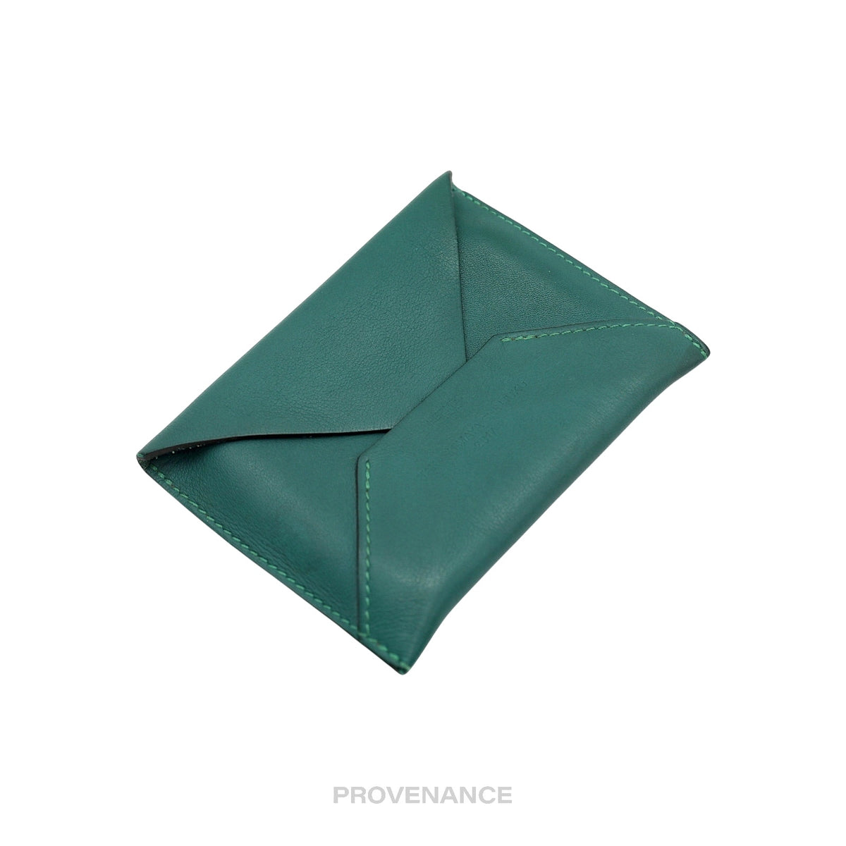 🔴 Hermes Envelope PM Card Case - Teal Swift Leather