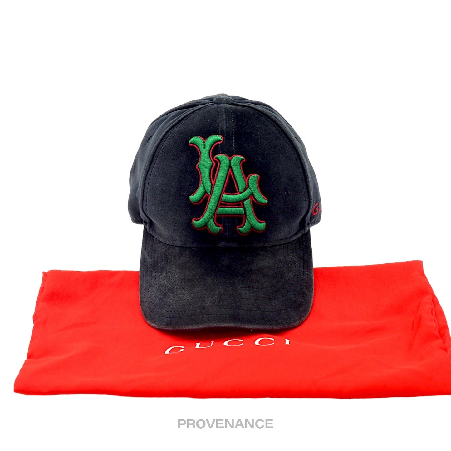 🔴 Gucci x MLB LA Angels Velour Hat Cap - Black Velour