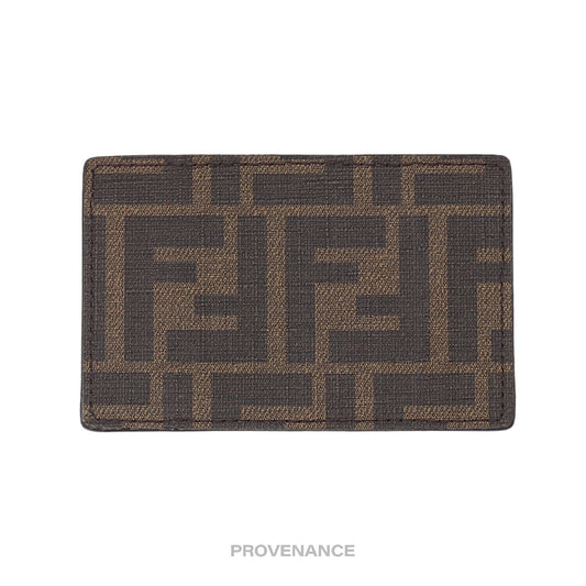 🔴 Fendi Card Holder Wallet NM - FF Zucca Canvas Black