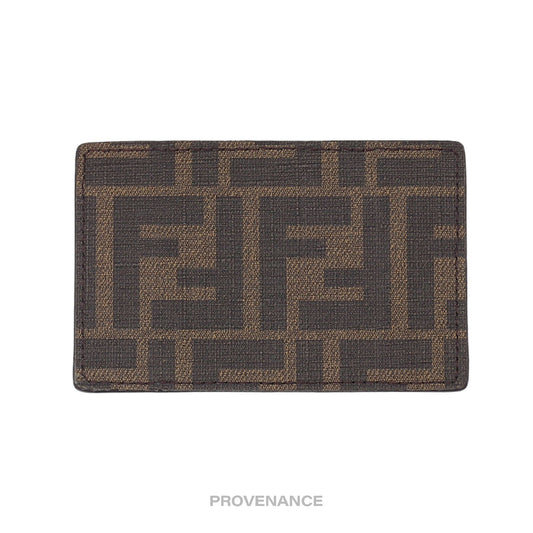 🔴 Fendi Card Holder Wallet NM - FF Zucca Canvas Black