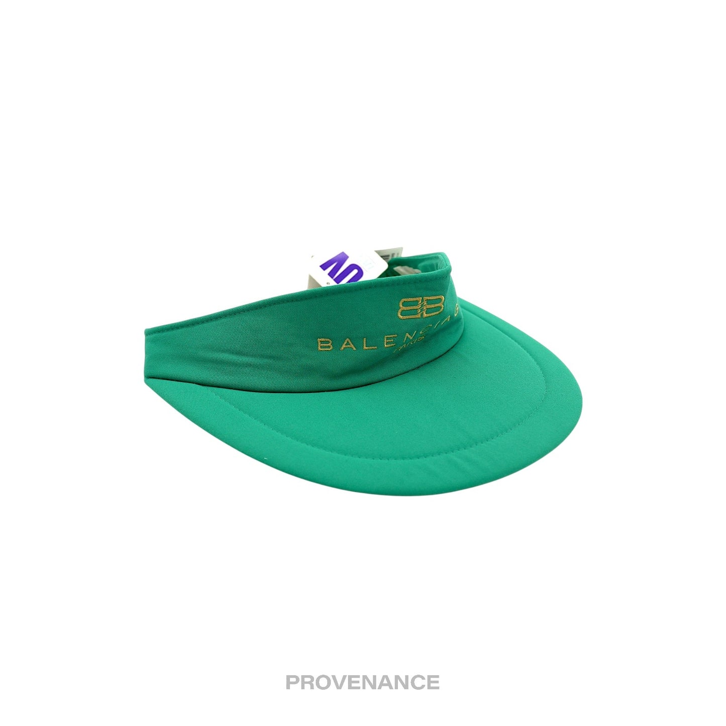 🔴 Balenciaga BB Logo Embroidered Visor - Green Vintage NOS