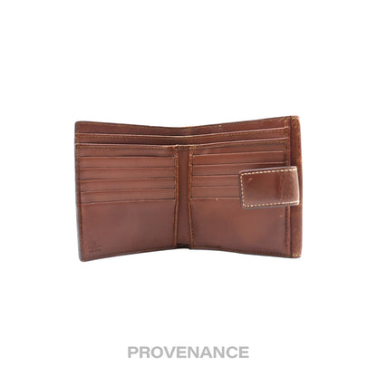 🔴 Gucci Trifold Snap Wallet - GG Supreme Brown